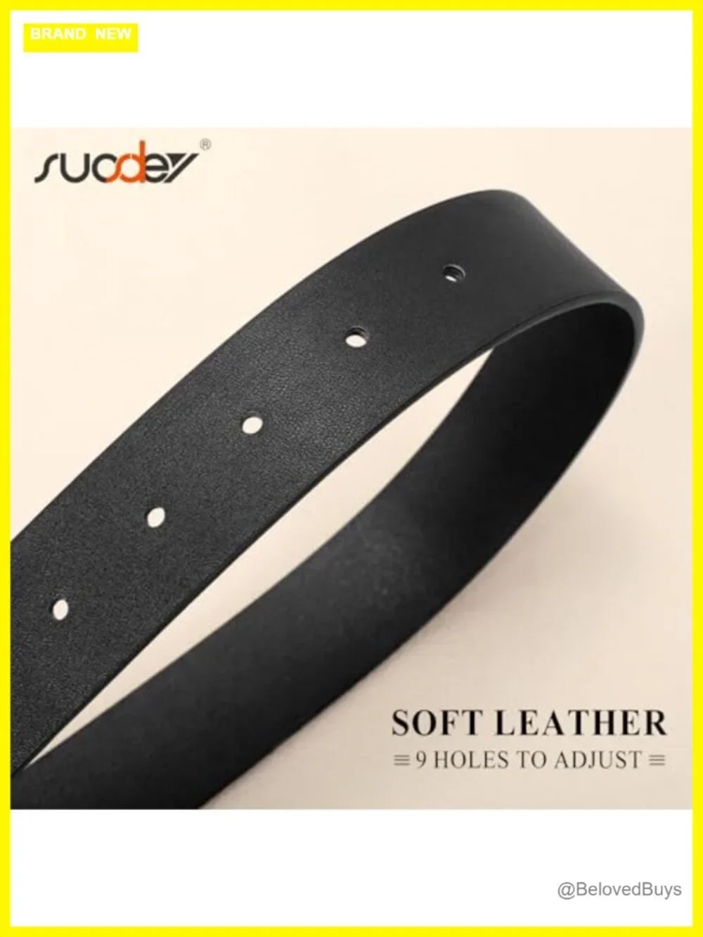 Faux Leather Plus Size Women's Belt with Gold Square Buckle for Jeans Pants